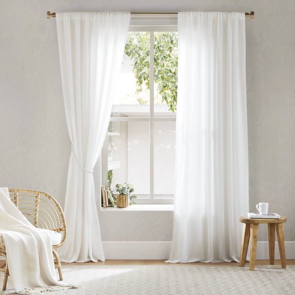 2 PCS 52x63" Rod Pocket with Back Tab Privacy Curtain Pair