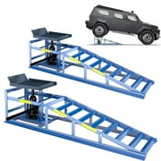 2 PCS 5T Car Ramps for Oil Change, 11000LBS Heavy Duty Vehicle Ramps with Reflective Strips, 9.8-15 Adjustable Height Garage Lift Rhino Ramps