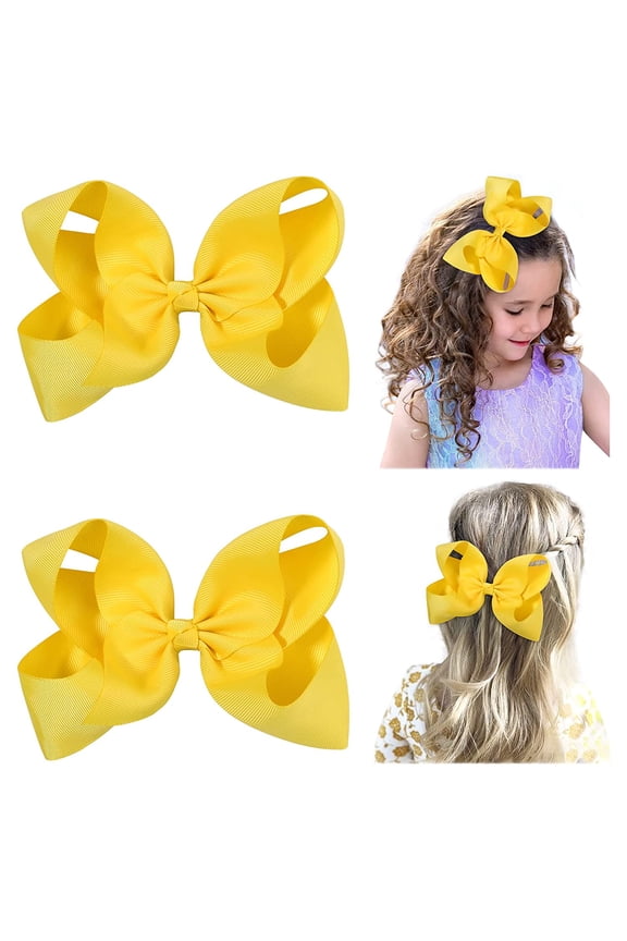 2 PCS 6" Hair Bows for Girls