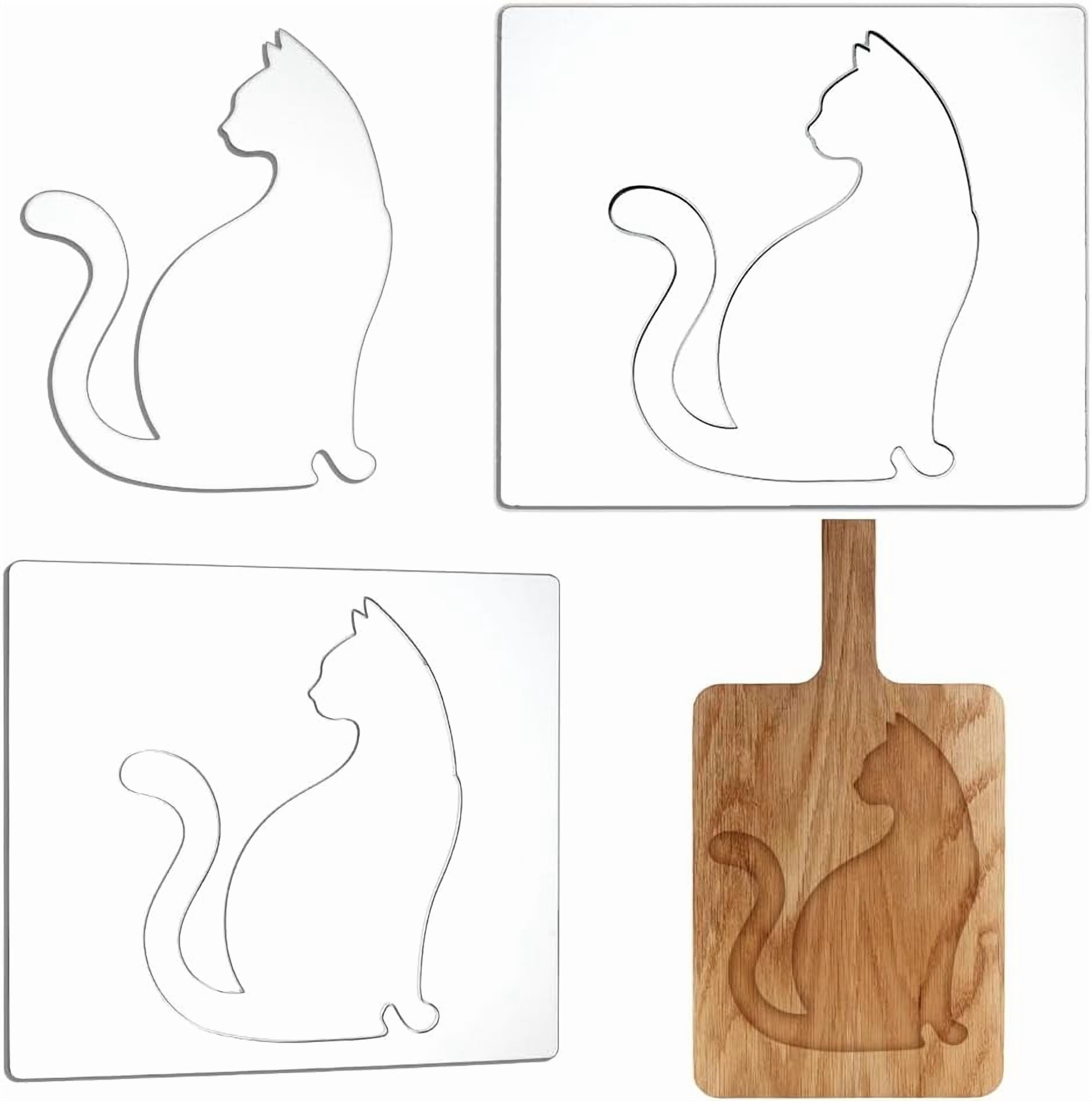 2 PCS Acrylic Router Templates Transparent Cat Router Template 5mm