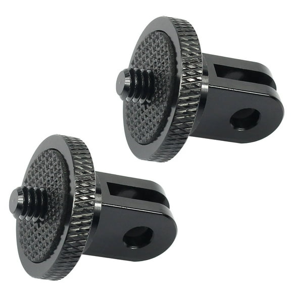 2 PCS Adapter with 1/4 Screw Thread for Action Camera Black