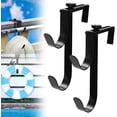 thumbnail image 1 of 2 PCS Adjustable Double Pool Pole Hooks, Black Heavy Duty Rustproof Fence Double Hooks for Pool Equipment, Pool Tool Hooks for Pool Hose Pool Skimmer Accessories (2 Pcs), 1 of 7