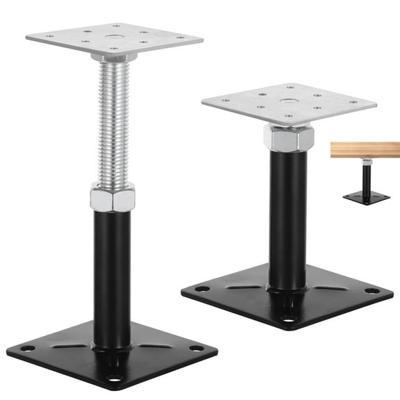 2 PCS Adjustable House Floor Jacks, Metal Post Temporary Floor Support, 5''-8'' Height Range Telescoping Screw Jack Post for Lifting Floor Crawlspace Basement Shore Beam