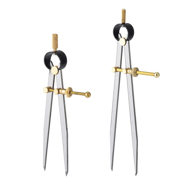 2 PCS Adjustable Spring Wing Divider Calipers 6 Inch and 8 Inch Steel Compass for Woodworking Metalworking