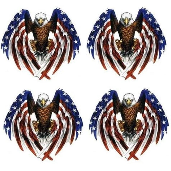 2 PCS American Eagle Patriotic Vinyl Decal - Waterproof Removable Stickers for Car, Truck, Motorcycle,Laptop, USA Flag Themed Decorative Sticker