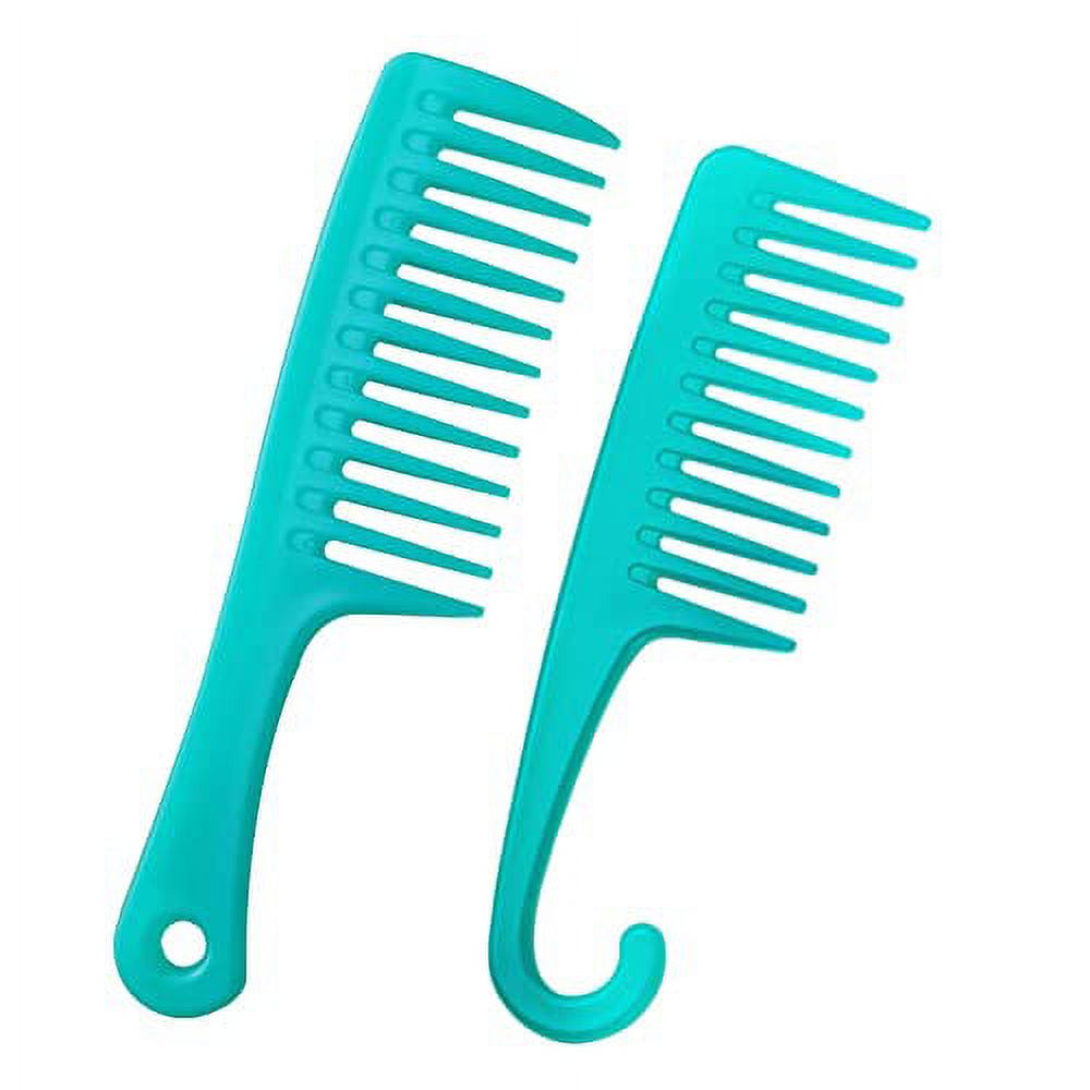2 PCS Ancgreen Wide Tooth Comb, Detangling Comb brush, Shower Comb with Hook, For Women Curly