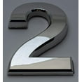 thumbnail image 1 of 2 PCS - Apartment Number Sign/Mailbox Number Sign, Door Number Sign. Number 2 (Silver,3D, Size 2.75 x 1.75, Comes with Double Sided Tape)- The Maple line., 1 of 4