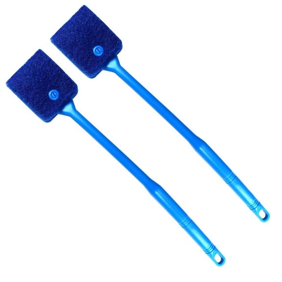 2 PCS Aquarium Cleaning Brush Fish Tank Cleaning Brush Double-Sided Sponge Brush Long Handle Fish Tank Scrubber for Aquariums and Home