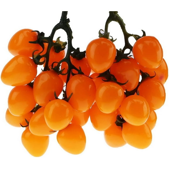 2 PCS Artificial Fake Fruit Simulation Cherry Tomatoes Red Home Decoration Faux Small Tomatoes Basket Filler Cabinet Showcase Display Props