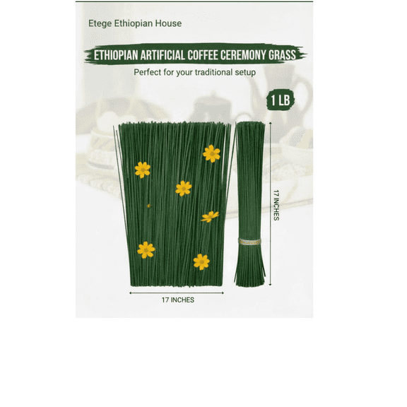 2 PCS - Artificial Limon Grass-  - Ethiopian Coffee Ceremony Ketema  Artificial Grass -Durable Natural Looking| Ideal for floral arrangements*** | 17 inchs|1lbs each|