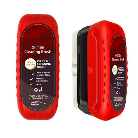 2 PCS Automotive Oil Film Cleaning Brush,Glass Cleaning Board Brush, Improves Clarity and Visibility,Car Windshield Cleaner Brush for Windshield Renovation Clean