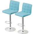 2 PCS Bar Stools PU Leather Swivel Chairs with Footrest Adjustable