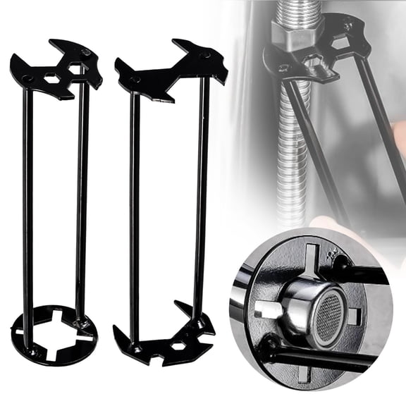 2 PCS Basin Wrench Set, Multifunctional Sink Wrench Tool, 2026 New Sink Wrench Faucet Tool Plumbing Tool, Under Basin Sink Faucet Wrench Tight Spaces for Kitchen And Bathroom