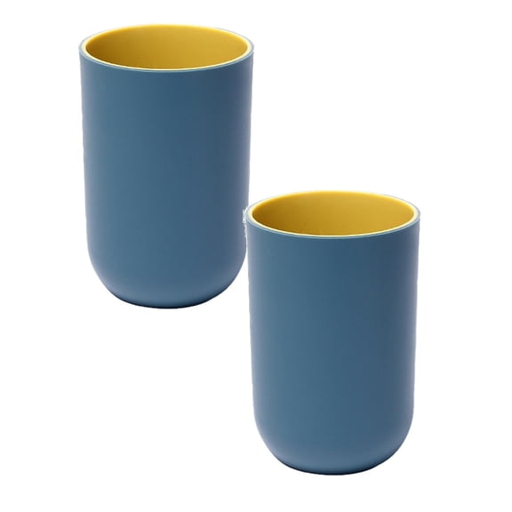 2 PCS Bathroom Toothbrush Cup Price Drop Alert! Reusable Drinking Cup For Adult Plastic Toothbrush Cups For Kids Bathroom Cup,Dark Blue