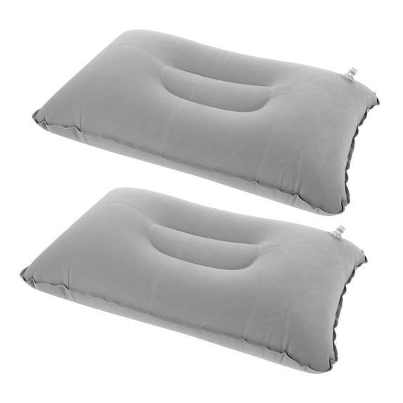 2 PCS Bed Pillows Tins Outdoor Inflatable Pillow Travel 35.00X21.00X10.00CM Grey