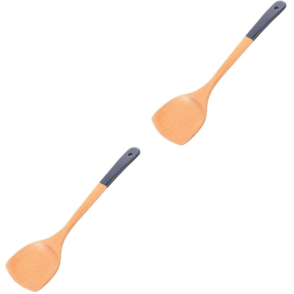 2 PCS Beech Cooking Spatula Wooden Cooking Utensils Wooden Spatula Wooden Utensils for Cooking Wood Tools Cooking Tools