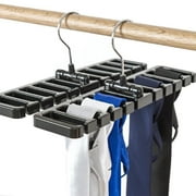 2 PCS Belts Rack Tie Racks Storage Organizer Hanger for Closet tie Racks Hangers Sturdy for Men Women Black