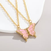 2 PCS Best Friend Necklaces Magnetic Butterfly Matching Necklaces for Best Friends Long Distance Birthday Christmas Gifts