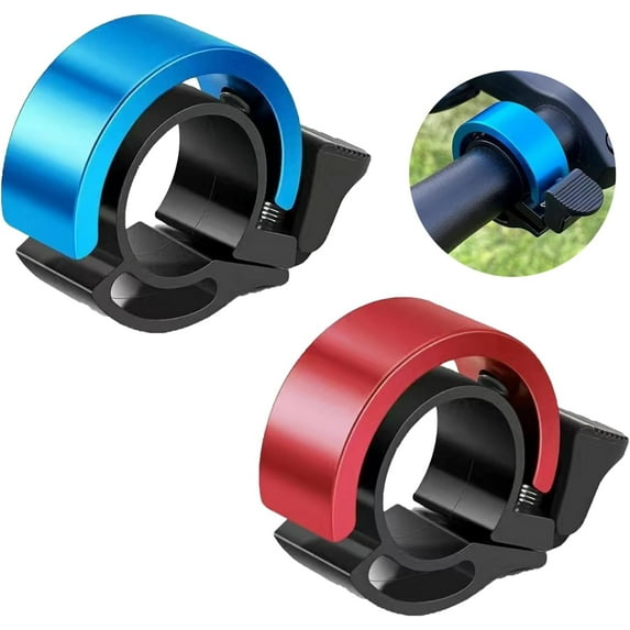 2 PCS Bike Bell Bicycle Bells, Invisible Road Mountain Bike Bells Fits 2.2cm/0.87in Handlebars, Aluminum Alloy Mini Bicycle Bell Horn with Loud Crisp Clear Sound for Adults Boys Girls