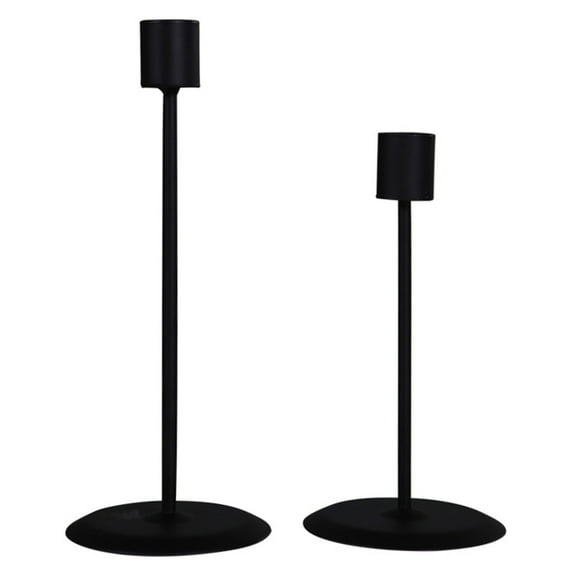 2 PCS Black Metal Candlesticks Holder for Taper Table Candle Desktop Table Home Decor Church Cute Gift