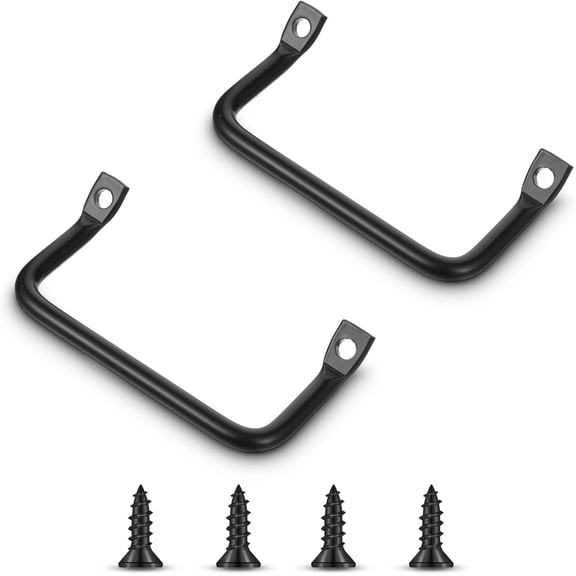 2 PCS Black Side Fixed Tray Handle, Cutting Board Cabinet Hardware Pull Metal Tableware Serving Tray Handles Kitchen Hardware Pull Handles for Restaurant Trays Dinner Plates Charcuterie Cutting Board