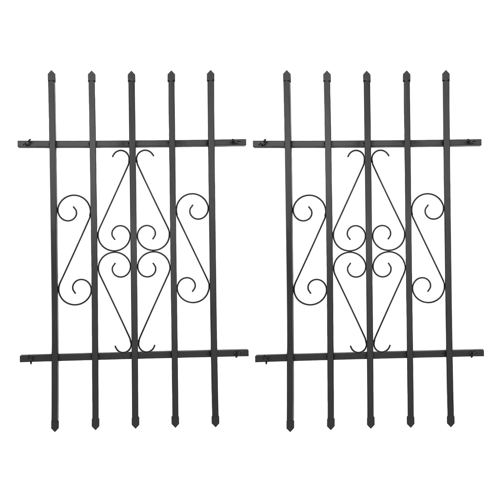 Window Bar Guard 2 PCS Black Window Bar Guard Rectangular Window Security Bars Sturdy ...