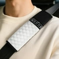 thumbnail image 1 of 2 PCS Bling Car Seat Belt Cover Pad, Breathable Leather Seat Belt Covers for Cars, Soft Comfortable Seat Belt Shoulder Strap Covers, Rhinestone Auto Seat Belt Protector Cushion, White, 1 of 12