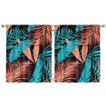 thumbnail image 1 of 2 PCS Botanical Tropical Kitchen Curtains, 52x63 Inch Colorful Exotic Leafy Print Semi-Sheer Window Treatment Panels with Rod Pocket, 1 of 2