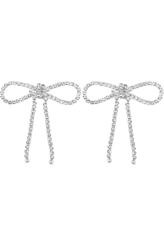 2 PCS Bow Brooch, Rhinestones Bow Brooch Pin Rhinestone Bow Applique Bow Brooches For Women Jewelry Accessories