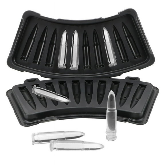 2 PCS Bullet Shape Ice Cube Tray Mold Whiskey Ice Cube Maker for Cocktails & Bourbon & Beer & Drinks