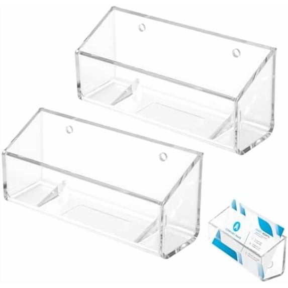 Eersida 8-Pack Clear Acrylic Business Card Holders Wall Mount Or Desk Stand, Holds 50 Cards Each Eersida 8-Pack Clear Acrylic Business Card Holders Wall Mount Or Desk Stand, Holds 50 Cards Each