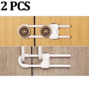 OFEFE 2 Pcs Cabinet Locks for Babies,Cabinet Locks Baby Proofing,U-Shaped Proofing Drawers Safety Child Adjustable,Easy to Use Childproof Latch,White