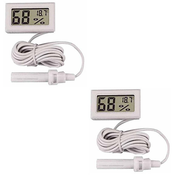 2 PCS Cable Length Adjustable Thermometer Pet Room