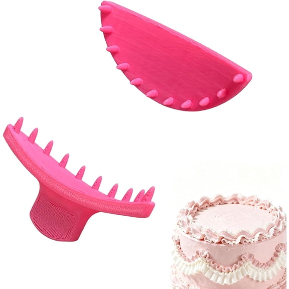 2 PCS Cake Arch Guide Tool, Cake Piping Guide Tool, Ruffle Guide Stencil, Cake Decorating Tools, Cake Ruffle Marker for 6"-10" Cakes