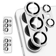 2 PCS Camera Lens Protectors for Samsung Galaxy S26 Ultra, TECH CIRCLE Luxury Tempered Glass + Aluminum Metal Ring Camera Cover, 9H Hardness,Case Friendly,Silver