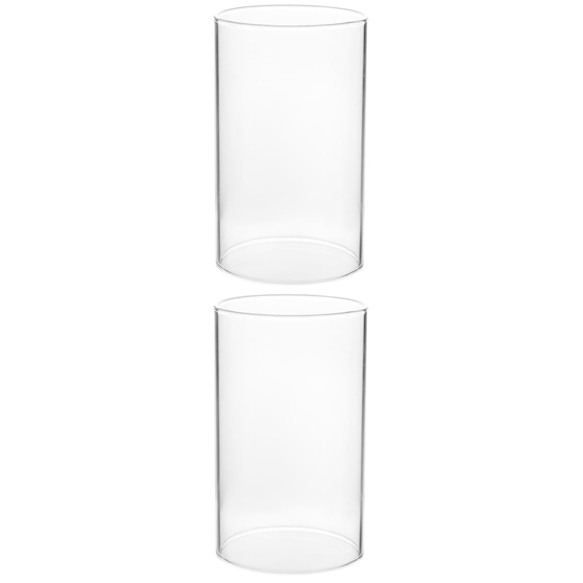 MERRYHAPY Clear Glass Candle Holders Transparent High Borosilicate Glass for Decor 2Pcs