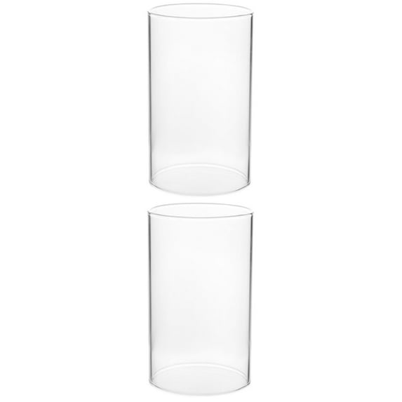 MERRYHAPY Clear Glass Candle Holders Transparent High Borosilicate Glass for Decor 2Pcs