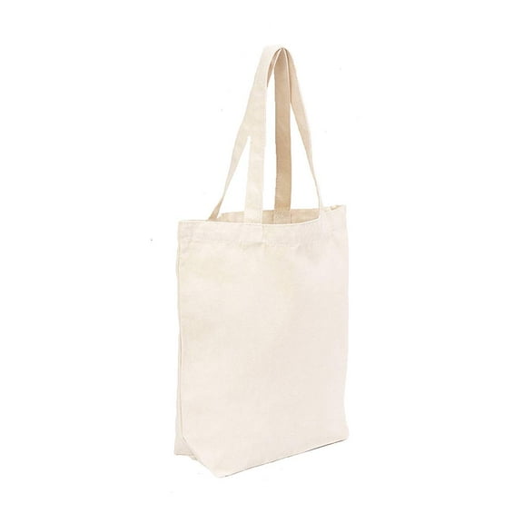 2 PCS Canvas Bags Heavy Natural Canvas Tote Bags with Long Handles Reusable Grocery Bags (15.7" x 13.7", 12 oz)