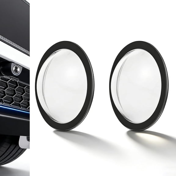 2 PCS Car Camera Lens Protector, 360 All-Round Protection Clear High-Transparency Waterproof/Anti-Rain, Self-adhesive PC Front Bumper Lens Protecto
