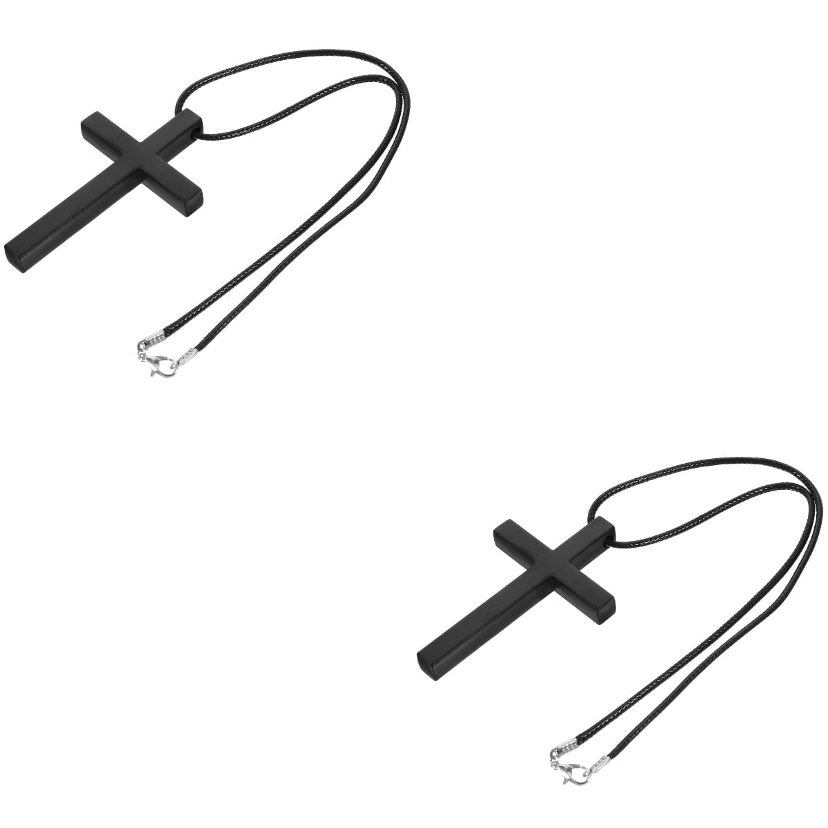2 PCS Car Cross Pendant Car Gadgets Car Decoration Black Car