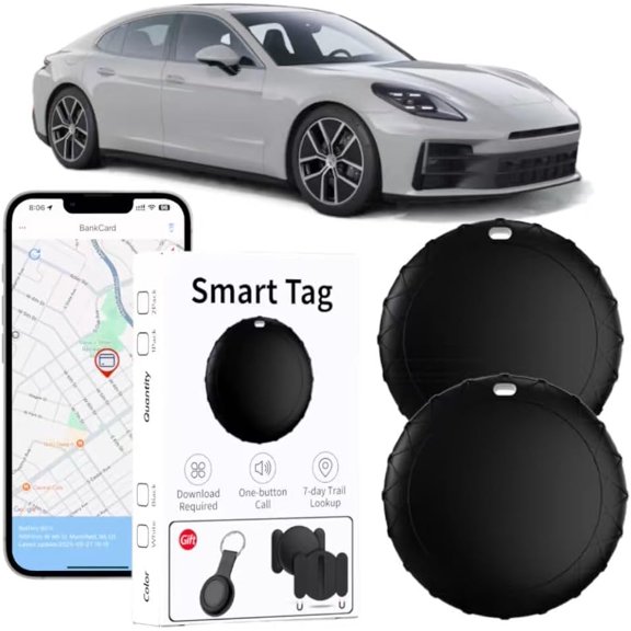 2 PCS Car GPS Tracker for Vehicles - Tracking Devices for Cars, Available for Android and iOS, No SIM Card Required, Real Time Car Locator Work, Car Vehicle Tracking Device for Car (Black)