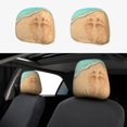thumbnail image 1 of 2 PCS Car Headrest Cover, Beach Footprint Soft Car Seat Head Rest Cover Protector Interior Car Accessories Seat Covers for Cars Truck Auto Only Covers, 1 of 8