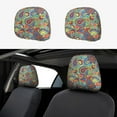 thumbnail image 1 of 2 PCS Car Headrest Cover, Colored Paisley Soft Car Seat Head Rest Cover Protector Interior Car Accessories Seat Covers for Cars Truck Auto Only Covers, 1 of 8