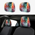 thumbnail image 1 of 2 PCS Car Headrest Cover, Colorful Abstract Waves Soft Car Seat Head Rest Cover Protector Interior Car Accessories Seat Covers for Cars Truck Auto Only Covers, 1 of 8