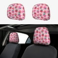 thumbnail image 1 of 2 PCS Car Headrest Cover, Colorful Strawberry Lover Flower Soft Car Seat Head Rest Cover Protector Interior Car Accessories Seat Covers for Cars Truck Auto Only Covers, 1 of 8