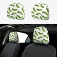 2 PCS Car Headrest Cover, Cucumber Pattern Soft Car Seat Head Rest
