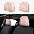 2 PCS Car Headrest Cover, Cute Pig Pink White Soft Car Seat Head Rest