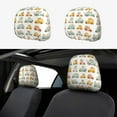 2 PCS Car Headrest Cover, cute cartoon SUV car Soft Car Seat Head Rest