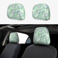 thumbnail image 1 of 2 PCS Car Headrest Cover, green Math Print Soft Car Seat Head Rest Cover Protector Interior Car Accessories Seat Covers for Cars Truck Auto Only Covers, 1 of 8