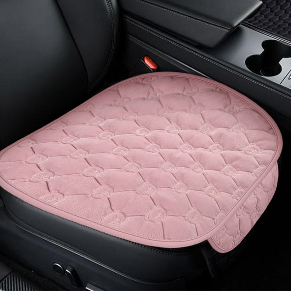 2 PCS Car Seat Cushion Pad 1.2" Thick Comfort Seat Protector for Car Driver Seat Office Chair Home Use Memory Foam Seat Cushion with Non Slip Bottom, 20" x 18.5", Pink
